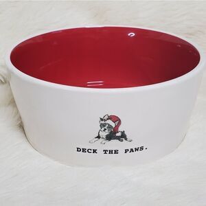 Rae Dunn Deck The Paws Large Dog Bowl